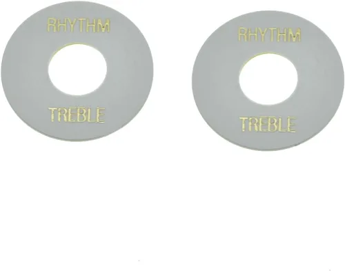 Vista 7 de KAISH 2 unids negro con letra dorada LP interruptor de palanca de guitarra placa de ritmo agudos anillo para Les Paul