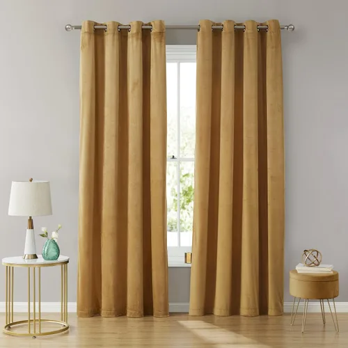 Vista 4 de HLC.ME Lopez - Paneles de cortinas de terciopelo con pestaña trasera y bolsillo para cortinero, para dormitorio y sala de estar, juego de 2 paneles