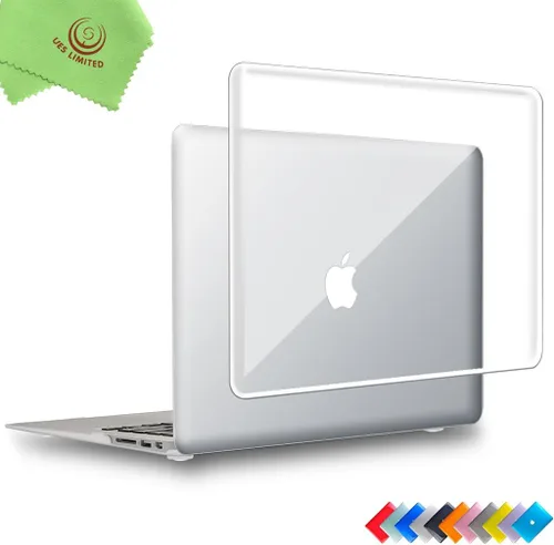 Vista 10 de UESWILL Compatible con carcasa rígida transparente brillante para MacBook Air de 11 pulgadas, modelo A1370 A1465, color negro