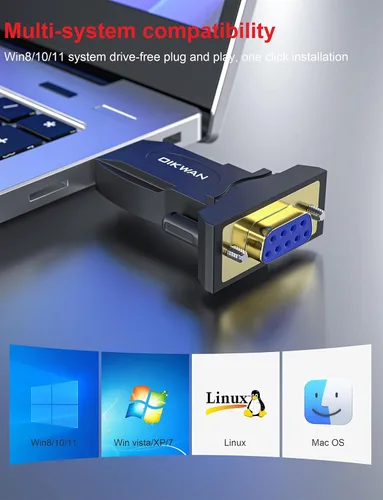Vista 9 de Adaptador USB a serie RS232 con FT232, USB a RS232 chapado en oro DB9 convertidor hembra compatible con Windows 10, 8.1, 8, 7, Vista, XP, Linux