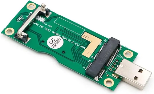 Vista 2 de Mini adaptador PCI-E a USB con ranura para tarjeta SIM para transferencia de módulo a interfaz USB