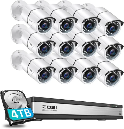 Vista 10 de ZOSI - Cámara de seguridad para exteriores e interiores de 2MP, 1080p HD, 1920TVL (híbrida 4 en 1 HD-CVI/TVI/AHD/960H analógica CVBS), 24 ledes