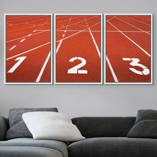 Vista 123 de wall26 Lienzo enmarcado para pared, juego de arte de primer plano, detalles de costuras de béisbol, atletas deportivos, fotografía, moderno