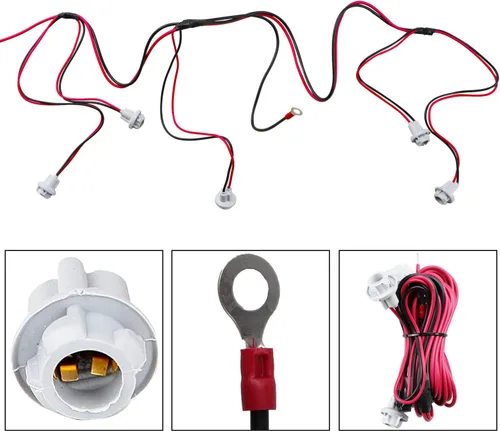 Vista 2 de T10 W5W 194 Bombillas LED Enchufes Conector precableado Arnés de cables para luces marcadoras de cabina (paquete de 5)