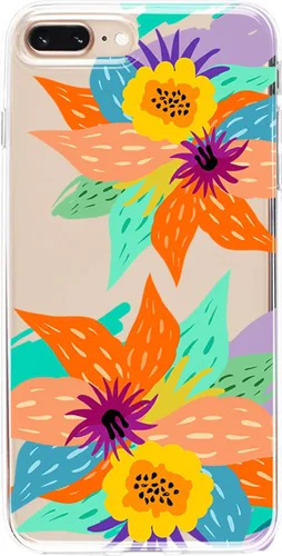 Vista 14 de Casely Funda para iPhone 6/7/8 Plus Bosque floral Flor de cerezo rojo Diseño clásico ultra delgado Flor de cerezo rojo floral
