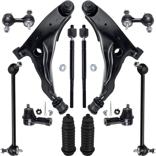 Vista 84 de Detroit Axle – 12 brazos de control superiores e inferiores delanteros con rótulas, barras de unión exteriores e interiores con topes, barras