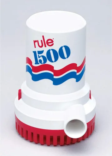Vista 3 de Rule 02, Bomba de sentina, 1500 GPH, no automática, 12 voltios y 35A -A-Matic - Interruptor de flotador de bomba de achique, sin mercurio, blanco
