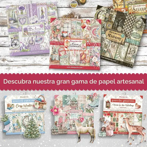 Vista 8 de Stamperia Papel para álbumes de recortes, multicolor, paquete de 10