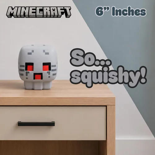 Vista 9 de Minecraft Ghast Mega SquishMe Series 3 - Perfecto para recuerdos de fiesta, premios de aula, juguetes para aliviar el estrés, cajas de tesoros