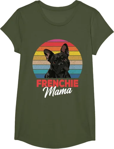 Vista 84 de Frenchie Mama - Camiseta divertida de regalo para niñas y perros Bulldog Francés, Negro, S