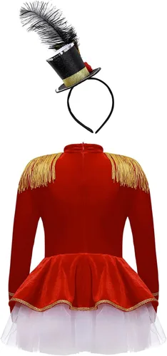 Vista 2 de MSemis Disfraz de circo Ringmaster para niñas pequeñas, vestido tutú con volantes para ballet