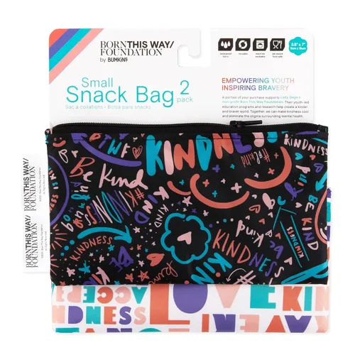 Vista 6 de Bumkins Bolsas de aperitivos reutilizables, para el almuerzo escolar de niños y para adultos, tela lavable, bolsa de tela impermeable