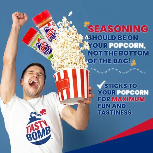 Vista 4 de Tasty Bomb Paquete de condimentos para palomitas de maíz, apto para dieta cetogénica, condimentos de palomitas de maíz en polvo para regalo, paquete
