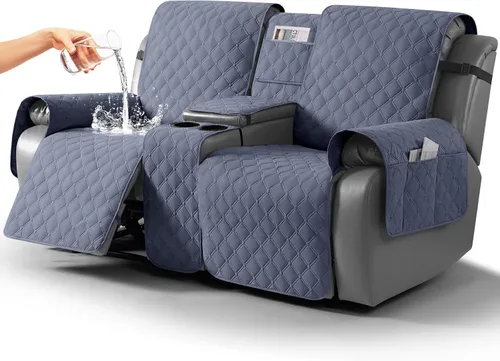 Vista 18 de TAOCOCO Funda para Sillón de Dos Plazas Reclinable 100% Impermeable con Consola Central, Funda de Sofá Reclinable Reversible para 2 Asientos