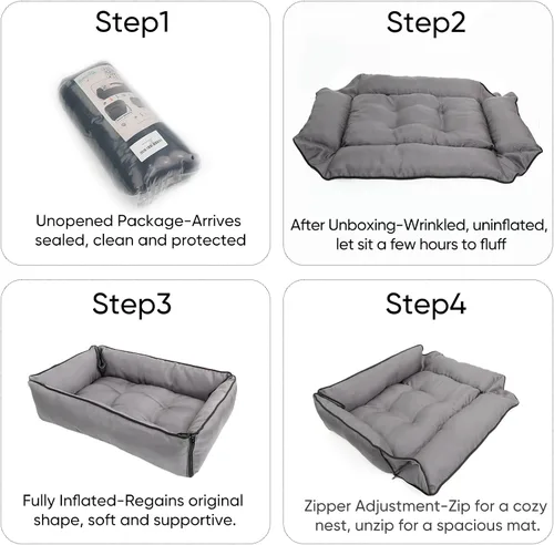 Vista 6 de Cama de perro impermeable Oxford, alfombrilla plegable para jaula para perros pequeños y medianos, almohadilla ortopédica para mascotas con algodón