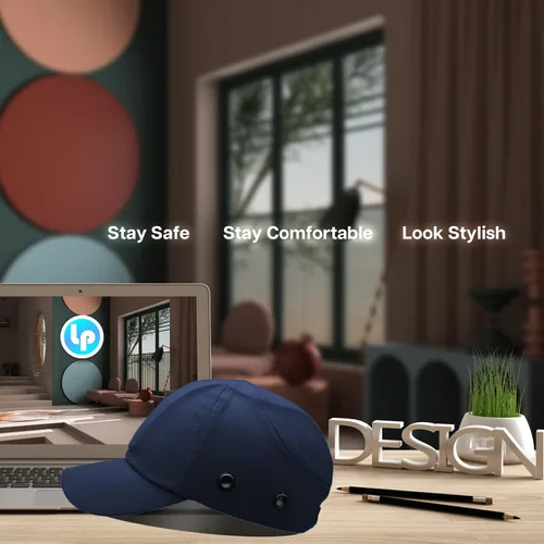Vista 6 de Casco de béisbol amarillo de seguridad para hombres y mujeres