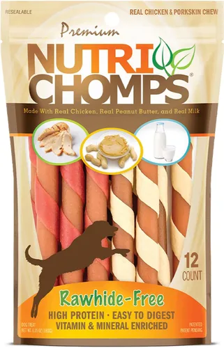 Vista 13 de NutriChomps - Golosinas masticables para perros de 5 pulgadas, fáciles de digerir, sin piel cruda, sabor a mantequilla de maní real y sabor real