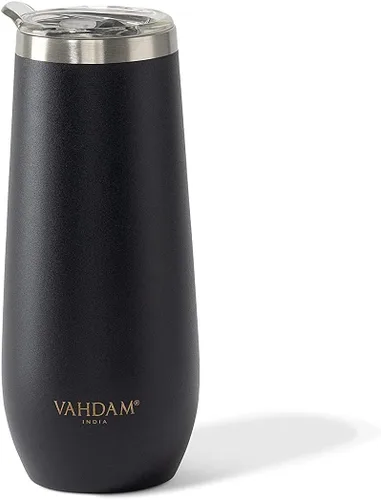 Vista 16 de VAHDAM Taza Boyfriend de 10.1 fl oz Taza de viaje aislada al vacío de acero inoxidable azul real Regalo del día de San Valentín para él Taza