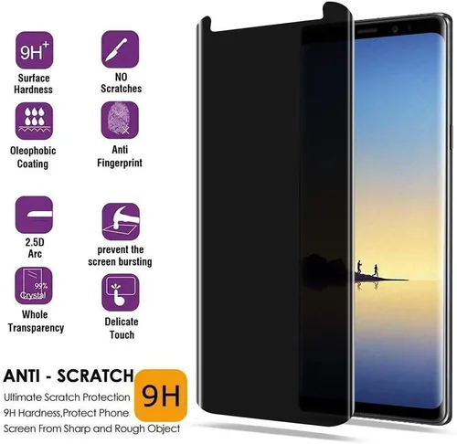 Vista 6 de LYWHL Paquete de 3 protectores de pantalla de privacidad para Note 8 / Note 9, antiespía, película de vidrio templado para Samsung Galaxy Note 8