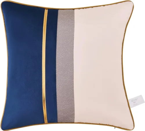 Vista 12 de Avigers - Funda de cojín decorativa de terciopelo, 20 x 20 pulgadas, diseño de rayas, cuero negro con blanco y dorado. Funda de cojín moderna