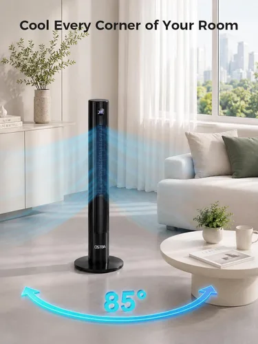 Vista 9 de OSTBA Ventilador de torre de 43 pulgadas para dormitorio, oscilante de 85°