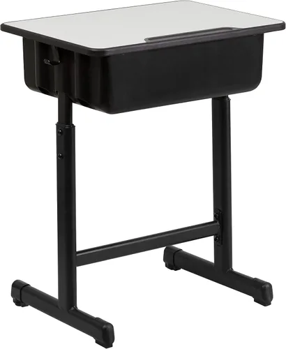 Vista 4 de Flash Furniture Billie - Escritorio para estudiantes de frente abierto para aulas o aprendizaje remoto, escritorio escolar de ajuste de altura