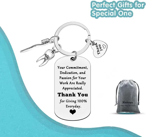 Vista 7 de Xiahuyu Regalos para dentistas, llavero, regalos de agradecimiento al dentista, regalo de higienista dental, regalo de asistente dental, regalo
