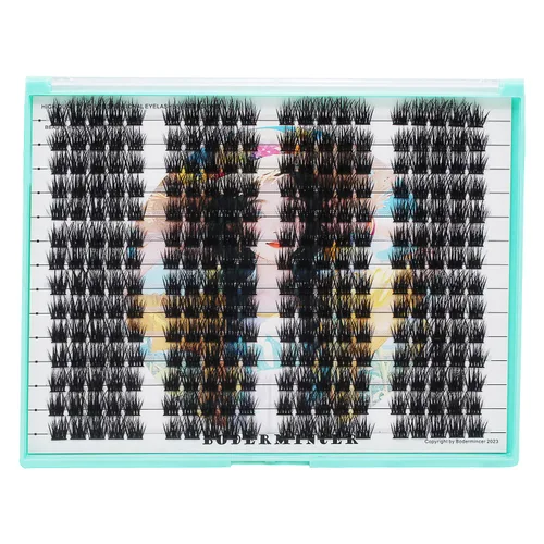 Vista 2 de Bodermincer XXXL Tray D Curl 280 racimos de extensiones de pestañas para bricolaje en casa (kit de pestañas de 0.472 in)