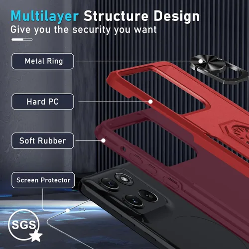 Vista 9 de Funda diseñada para Motorola Moto G Stylus 5G 2025/2026 con soporte
