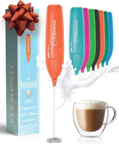 Vista 10 de Elementi Potente Varita Espumadora – Espumador de Leche Ligero y Mezclador de Bebidas Manual, Batidor Matcha para Lattes de Ensueño, Potente Varita