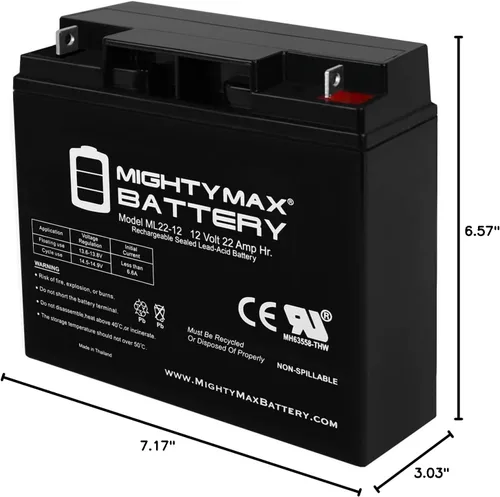 Vista 8 de Mighty Max Battery Batería de 12 V 22 ah UPS Sustituye a 21ah Leoch djw12-20, djw 12-20