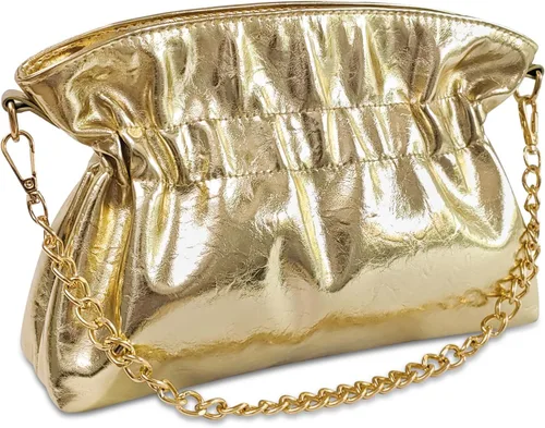 Vista 9 de KKXIU Evening Handbag for Women Formal Clutch Purse with Removable Chain Strap Soft Wedding Crossbody Clutch