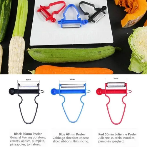 Vista 3 de Juego de 3 peladores multifunción para cortar frutas y verduras, para repollo, verduras, frutas