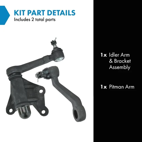 Vista 2 de TRQ Kit de brazo tensor Pitman para Toyota 4Runner Pickup 1986-1995 1993-1998 T100