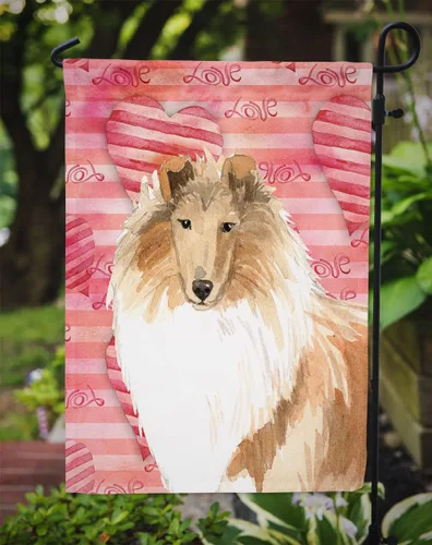 Vista 3 de Caroline's Treasures CK1756GF Bandera de jardín Love a Rough Collie para buzón, bandera decorativa para patio exterior, obras de arte de patio