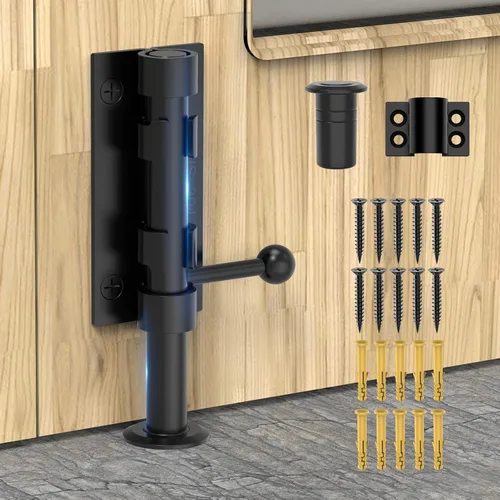 Vista 11 de Cierre de puerta de perno deslizante, hardware de pestillo de perno de barril, cerradura de 16 cm de acero inoxidable 304 resistente y sólida