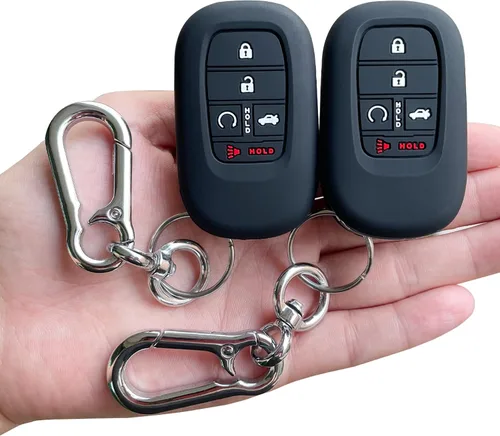 Vista 7 de TANDRIVE Funda para llavero (5 botones) Honda 2026 2025-2022 Civic Accord CR-V HR-V Pilot y 2026 Passport, silicona, paquete de 2, botón rojo, negro