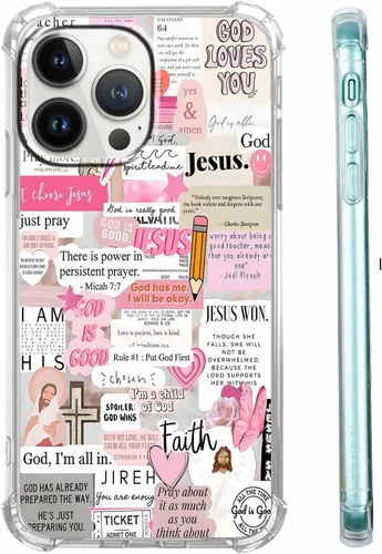 Vista 30 de Funda para Celular con Versículos de la Biblia, Colocación de Citas Cristianas de Jesús, Diseño Collage, Funda Protectora Suave de TPU de Moda