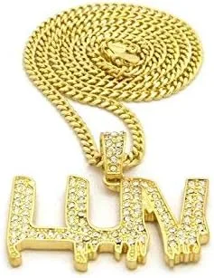 Vista 3 de COLGANTE DE RAPPER'S LUV ORO HIP HOP CUBANO, CADENA DE CUERDA