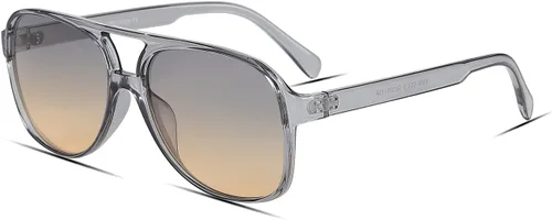 Vista 36 de Freckles Mark Lentes de sol clásicos estilo retro de los años 70 para mujeres y hombres, montura estilo aviador, cuadrada, grande y de moda
