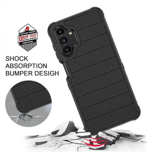 Vista 5 de Funda para Galaxy A13 5G, Samsung A13 5G con protector de pantalla HD [a prueba de golpes] 3 en 1 funda protectora duradera de PC y TPU para Samsung