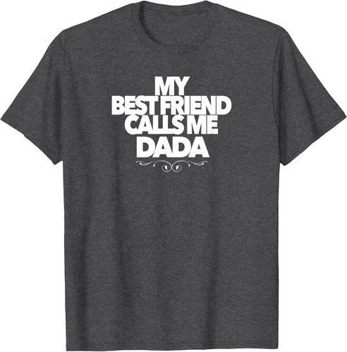 Vista 29 de My Best Friend Calls ME DADA Funny Baby Shower Present dad T-Shirt Asphalt Grey