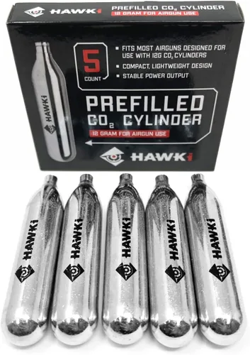 Vista 4 de Hawki Cartuchos de CO2 de 0.42 oz para pistolas de aire, pistolas BB, pistolas de Airsoft y accesorios de paintball