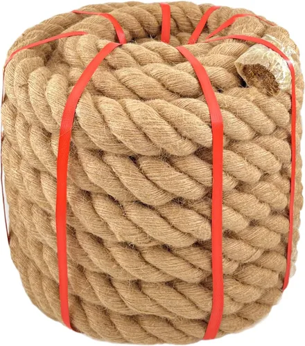 Vista 15 de Cuerda de Cáñamo Natural (1 pulgada x 50 pies) Cuerda de Manila Trenzada Cuerda de Yute Gruesa para Manualidades, Cuerda de Columpio de Porche