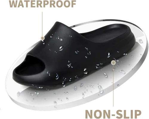 Vista 2 de Pantuflas Cloud Slides para hombres y mujeres, cómodas y ligeras, suela gruesa unisex, sandalias de ducha para interiores y exteriores