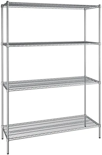 Vista 232 de Kit de 4 estantes de epoxi verde NSF de 21 x 72 pulgadas con postes de 86 pulgadas, estantería de almacenamiento resistente, kit de estantería