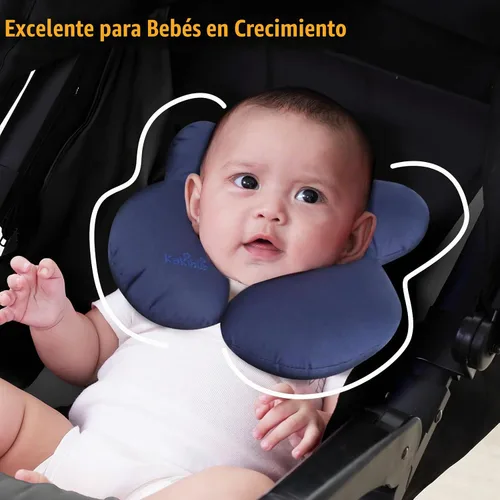 Vista 4 de KAKIBLIN Almohada para el cuello del bebé, almohada de la ayuda de la Azul