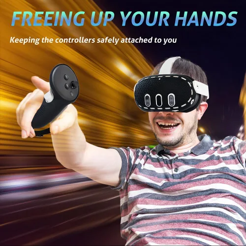 Vista 5 de Juego de funda de silicona compatible con Meta Quest 3, funda de accesorios VR para Meta Quest 3