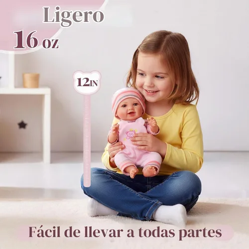 Vista 8 de BABESIDE Muñecas de bebé, muñeca realista de cuerpo completo de vinilo de para niños a partir de 3 años, detalles de la vida real, biberón mágico
