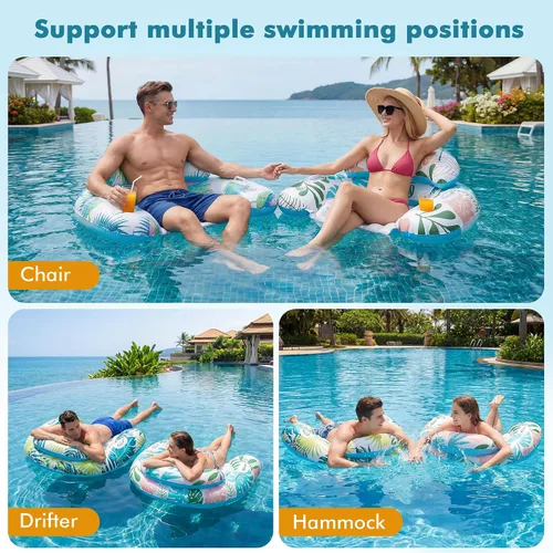 Vista 8 de OKSUWATER Paquete de 3 flotadores de piscina para adultos, multicolor